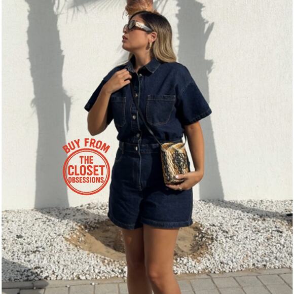 RARE!!! ZARA BLOGGER FAVE!!! Denim Jumpsuit NWT - Picture 8 of 16